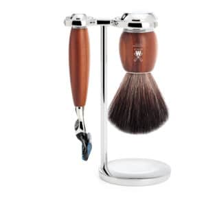 Mühle Shaving Barbersæt med Fusion Skraber, Barberkost og Holder, Vivo, Blommetræ