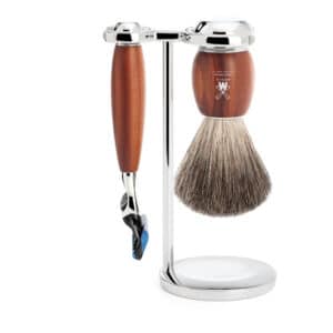 Mühle Shaving Barbersæt med Skraber, Barberkost og Holder, Vivo, Blommetræ
